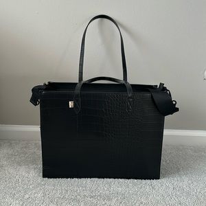 BEIS Work Tote: Black Croc